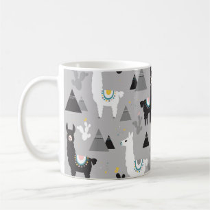 Caneca De Café Montanhas de lama cactus, padrão perfeito.