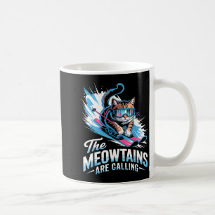 Caneca De Café Montanhas Meow estão chamando esquiador de gato de
