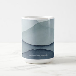 Caneca De Café Montanhas Monocromáticas em Aquarela