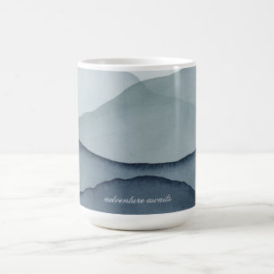 Caneca De Café Montanhas Monocromáticas em Aquarela