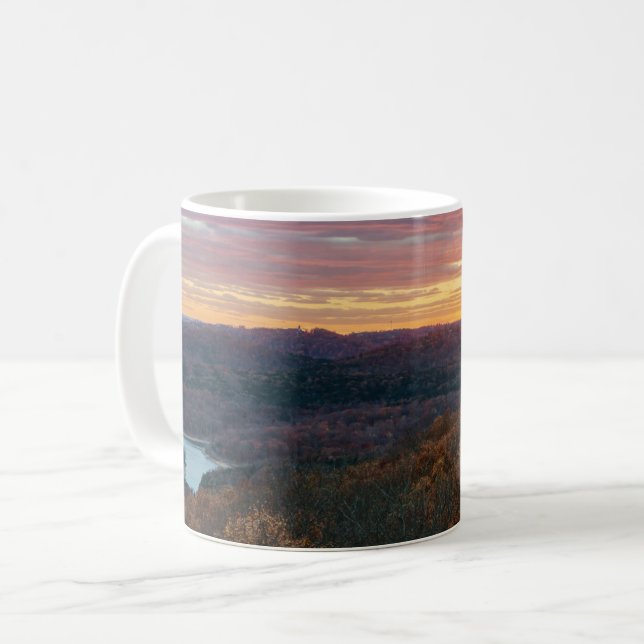 Caneca De Café Montanhas Ozark Autumn Sunset Coffee Mug (Frente Esquerda)