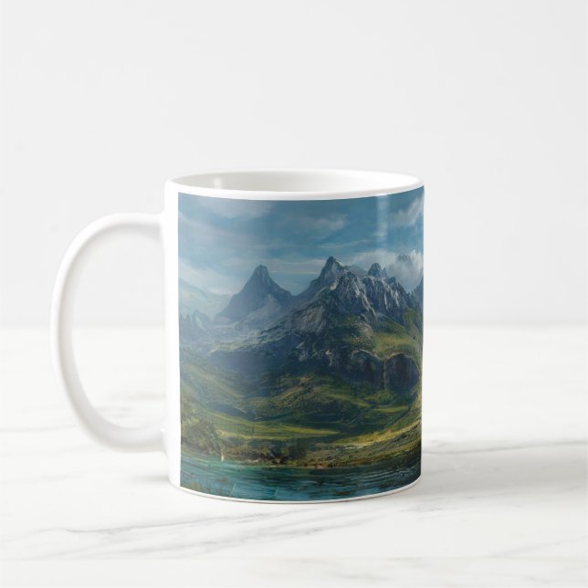 Caneca De Café Montanhas pastagens fluviais (Esquerda)