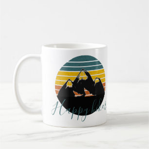 Caneca De Café Montanhas pôr do sol retrô personalizadas