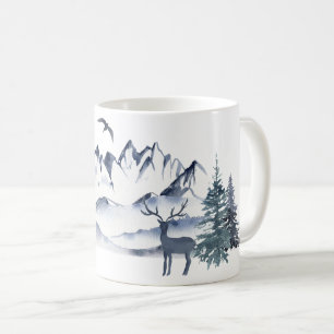Caneca De Café Montanhas Rochosas do Noroeste Pacífico e Veado