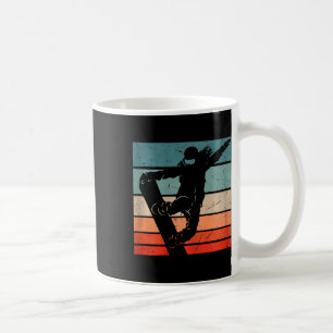 Caneca De Café Montanhas Snowboarder Esquema Retro Snowboard