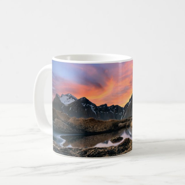 Caneca De Café Montanhas | Vesturhorn Mountain Islândia (Frente Esquerda)