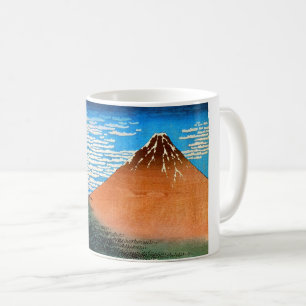 Caneca De Café Monte Fuji Vermelho, Hokusai, Ukiyo-e