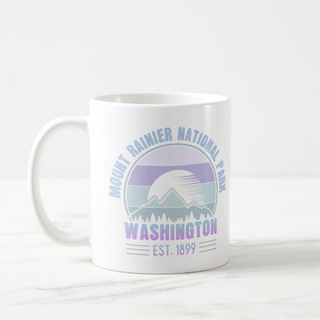 Caneca De Café Monte Rainier National Park Washington EUA Retro (Esquerda)