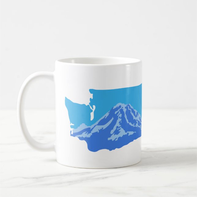 Caneca De Café Monte Rainier Washington Mug - versão colorida (Esquerda)