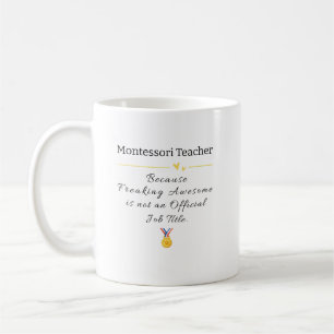 Caneca De Café Montessori Teacher Freaking Awmanutenção Título
