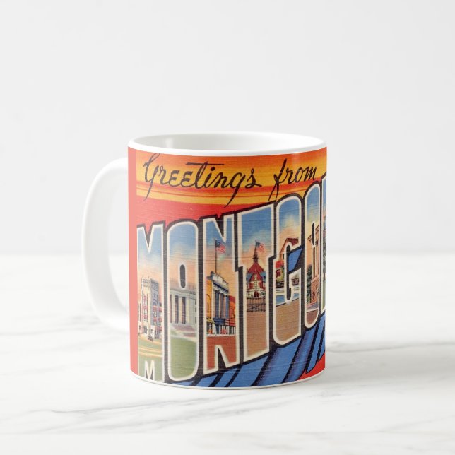 Caneca De Café Montgomery AL Retro Mug (Frente Esquerda)