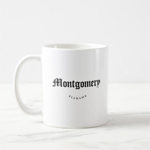 Caneca De Café Montgomery Alabama Black Font