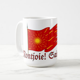 Caneca De Café Montjoie! Saint-Denis! Red Oriflamme with Sun