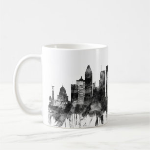 Caneca De Café Montreal Canada Skyline BW