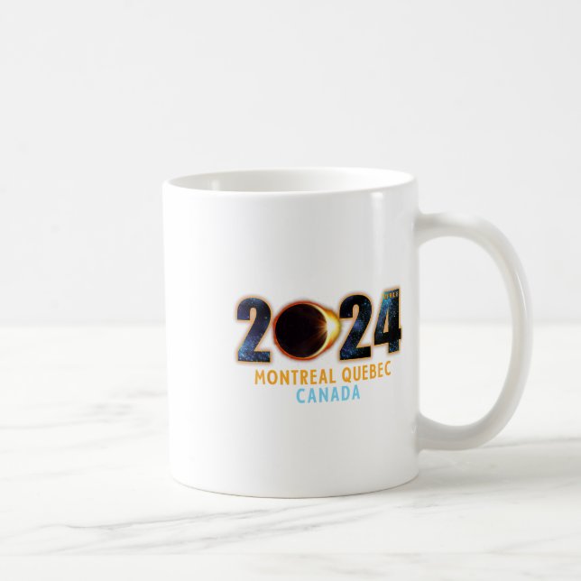Caneca De Café Montreal Quebec Canadá Total Eclipse Solar 2024 (Direita)
