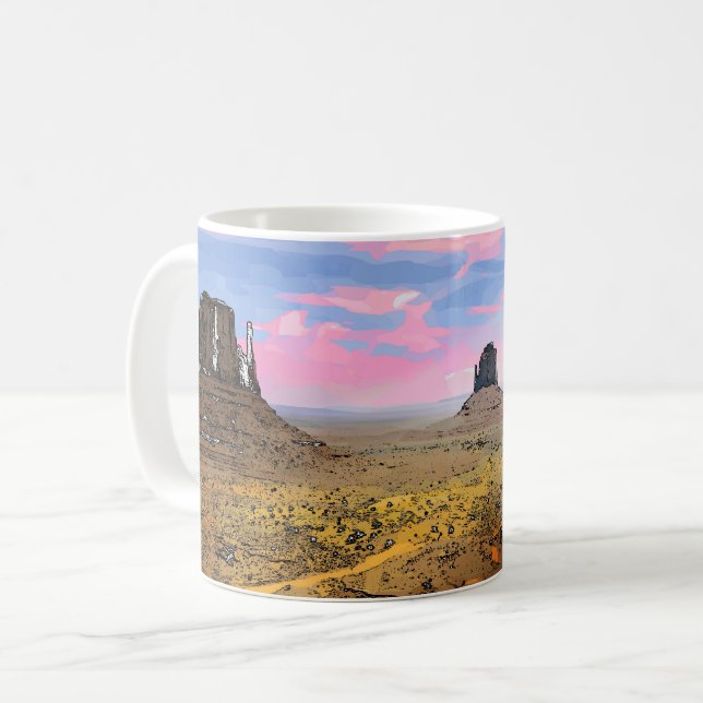 Caneca De Café Monument Valley. (Frente Esquerda)