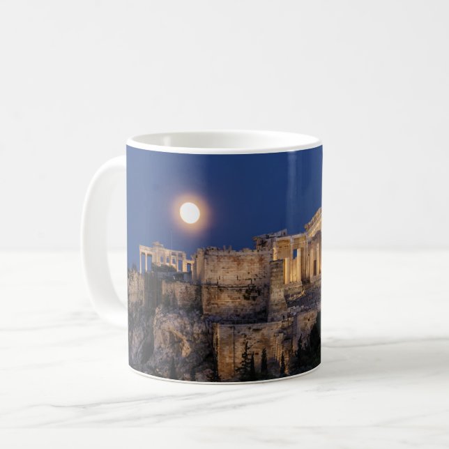 Caneca De Café Monumentos | Parténon Athens, Grécia (Frente Esquerda)