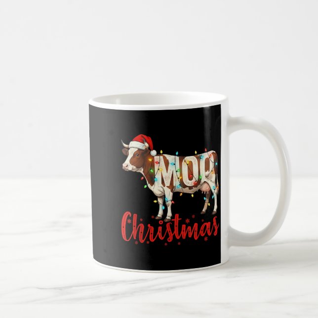 Caneca De Café Moo Christmas Funny Cow Lovers Cattle Famer Farmin (Direita)