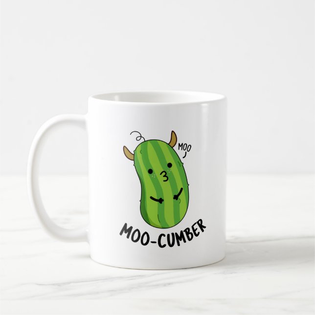 Caneca De Café Moo-cumber Funny Veggie Cucumber Pun (Esquerda)