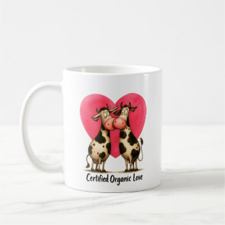 Caneca De Café 🐄 Moo-d for Love – “Certified Organic Love” Mug 