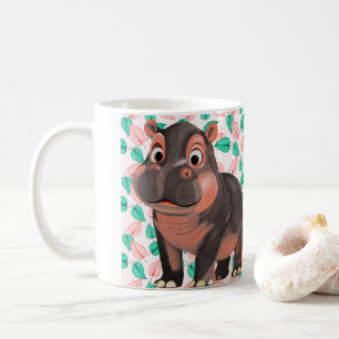 Caneca De Café Moo Deng Hippo para Feliz Natal