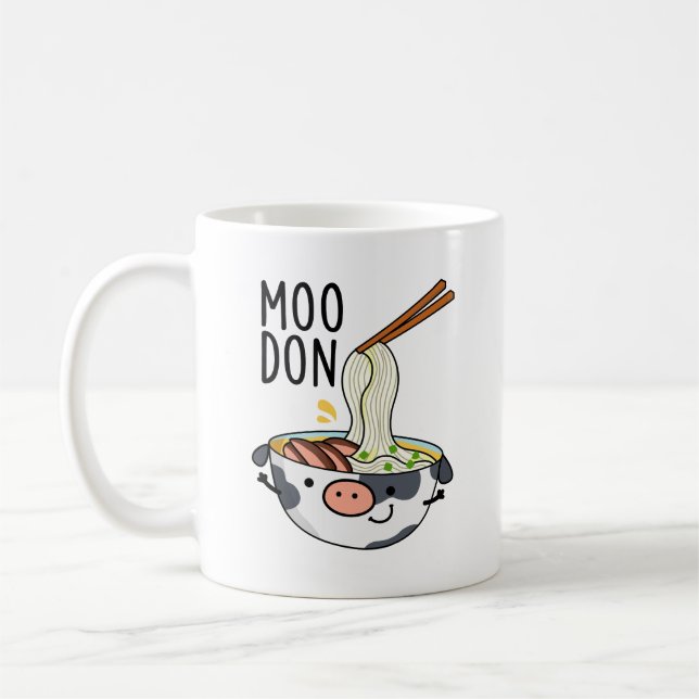 Caneca De Café Moo-don Funny Udon Pun (Esquerda)