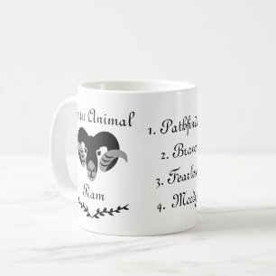 Caneca De Café Moody Tribal Aries Totem Espírito Animal Café Mu