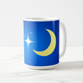 Caneca De Café Moon Crescente com Símbolo de Estrelas