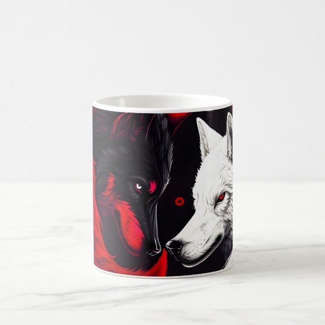 Caneca De Café Moon Crimson Red White Wolf (Centro)