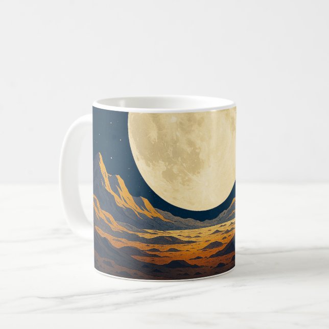 Caneca De Café Moon Horizon (Frente Esquerda)