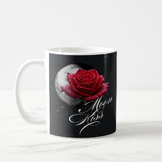 Caneca De Café Moon Kiss Red Rose Romantic Gift