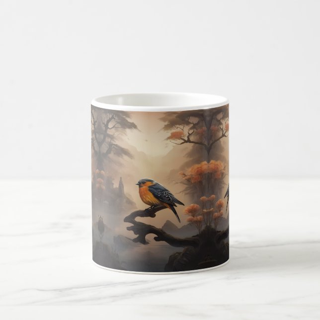 Caneca De Café Moonlit Perch: Um Pássaro Solitário em Crepúsculo (Centro)