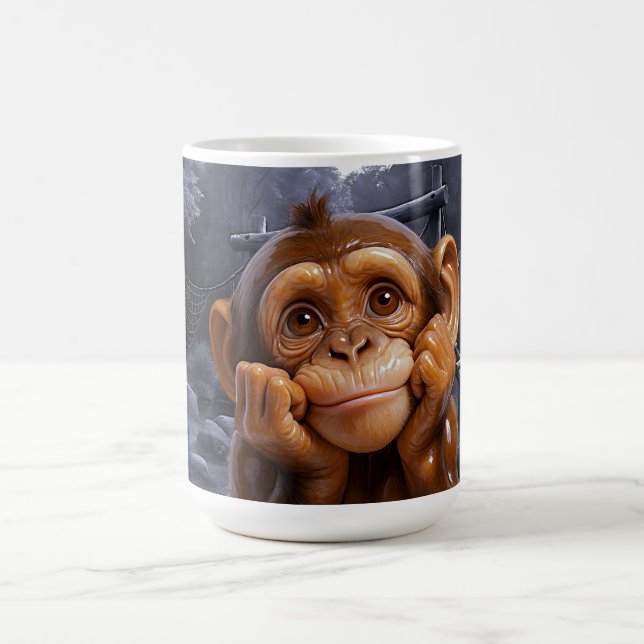 Caneca De Café Moonlit Porcelain Chimp (Centro)