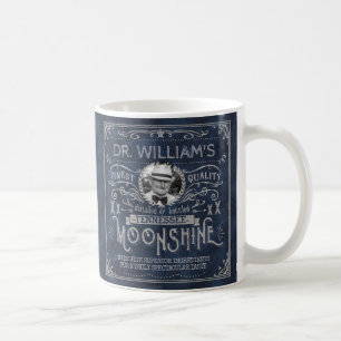 Caneca De Café Moonshine o azul feito sob encomenda da medicina