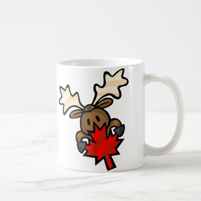 Caneca De Café Moose Canadiana de Cartoon Bonito (Direita)