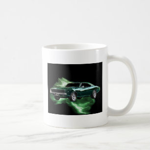 Caneca De Café Mopar: 'Carregador de 68 Dodge com relâmpago verd