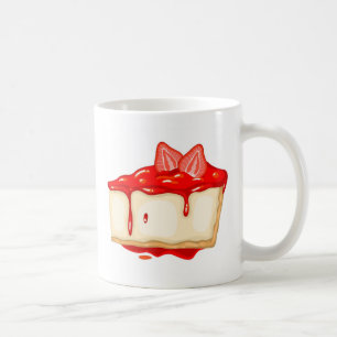 Caneca De Café Morango Cheesecake delicioso bolo
