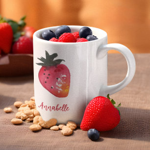 Caneca De Café Morango-de-Aveleiro Personalizado Elegante
