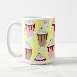 Caneca De Café Morango E Sorvetes De Chocolate