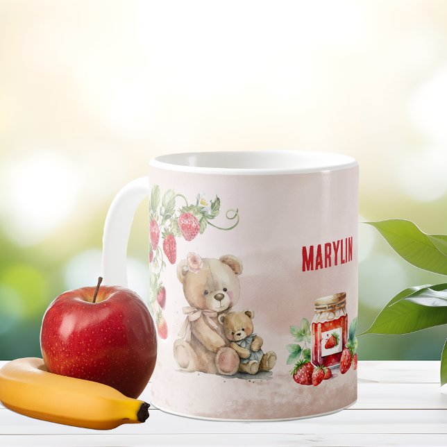 Caneca De Café Morango e urso (Criador carregado)