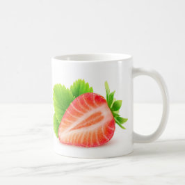 Caneca De Café Morango metade