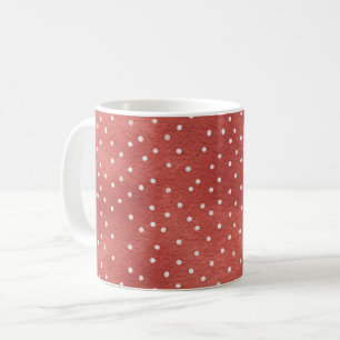 Caneca De Café Morango Vermelho Pontos Brancos