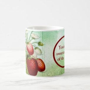 Caneca De Café Morangos A Citação Romântica Mais Doce