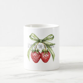 Caneca De Café Morangos Fruta Arco Verde Vermelho