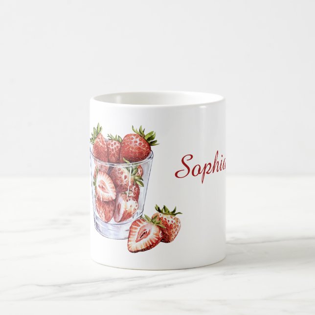 Caneca De Café Morangos Frutas Vermelhas Vidro (Centro)