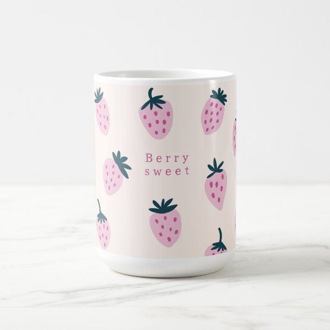 Caneca De Café Morangos rosa Mug (Centro)