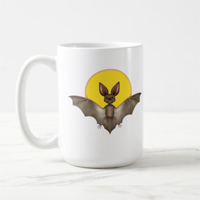 Caneca De Café Morcego Engraçado (Esquerda)