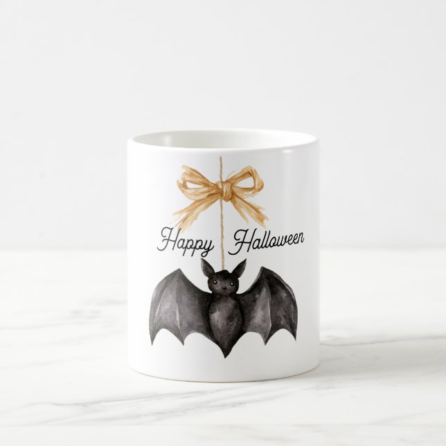 Caneca De Café Morcego Preto de Halloween (Centro)