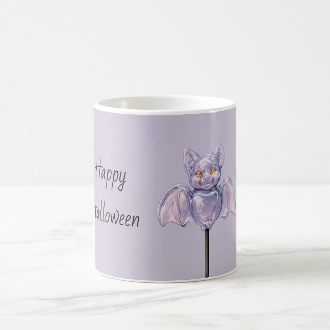 Caneca De Café Morcego Roxo Halloween (Centro)