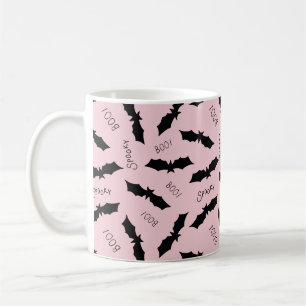 Caneca De Café Morcegos com Rubor Rosa no Halloween